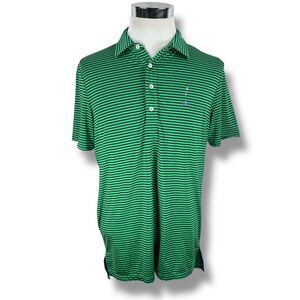 RLX Ralph Lauren Merion Golf Polo Shirt Men’s Medium Green Striped Short Sleeve